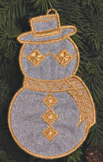 snowman motif ornament
